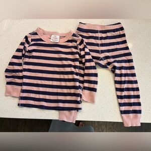 Hanna Andersson Pink and Navy Striped Pajamas